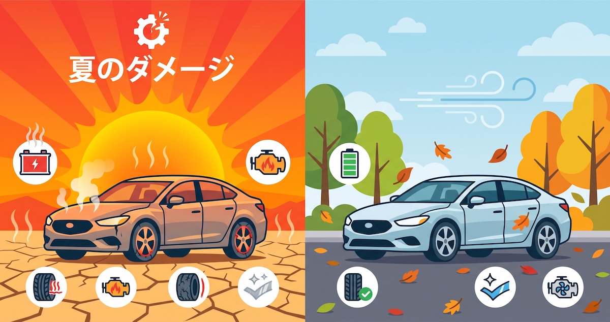 炎天下での走行は、車両のあらゆるパーツに大きな負担をかけています。