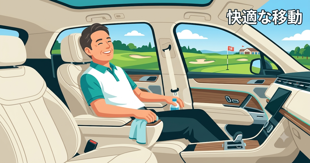 プレー後の疲労を和らげる極上の車内空間