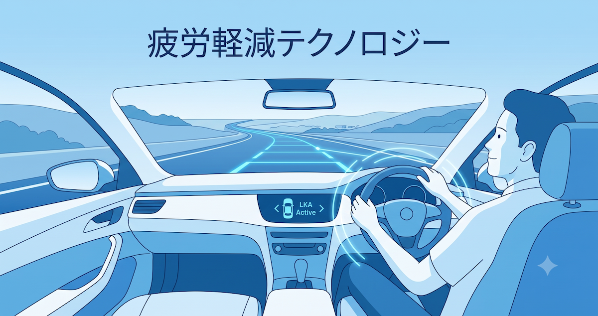 車線維持アシストと追従機能の連携によりドライビング疲労を大幅に抑止